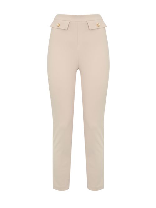 Pantaloni in doppio crepe Milk Elisabetta Franchi | PA12056E2DZ9